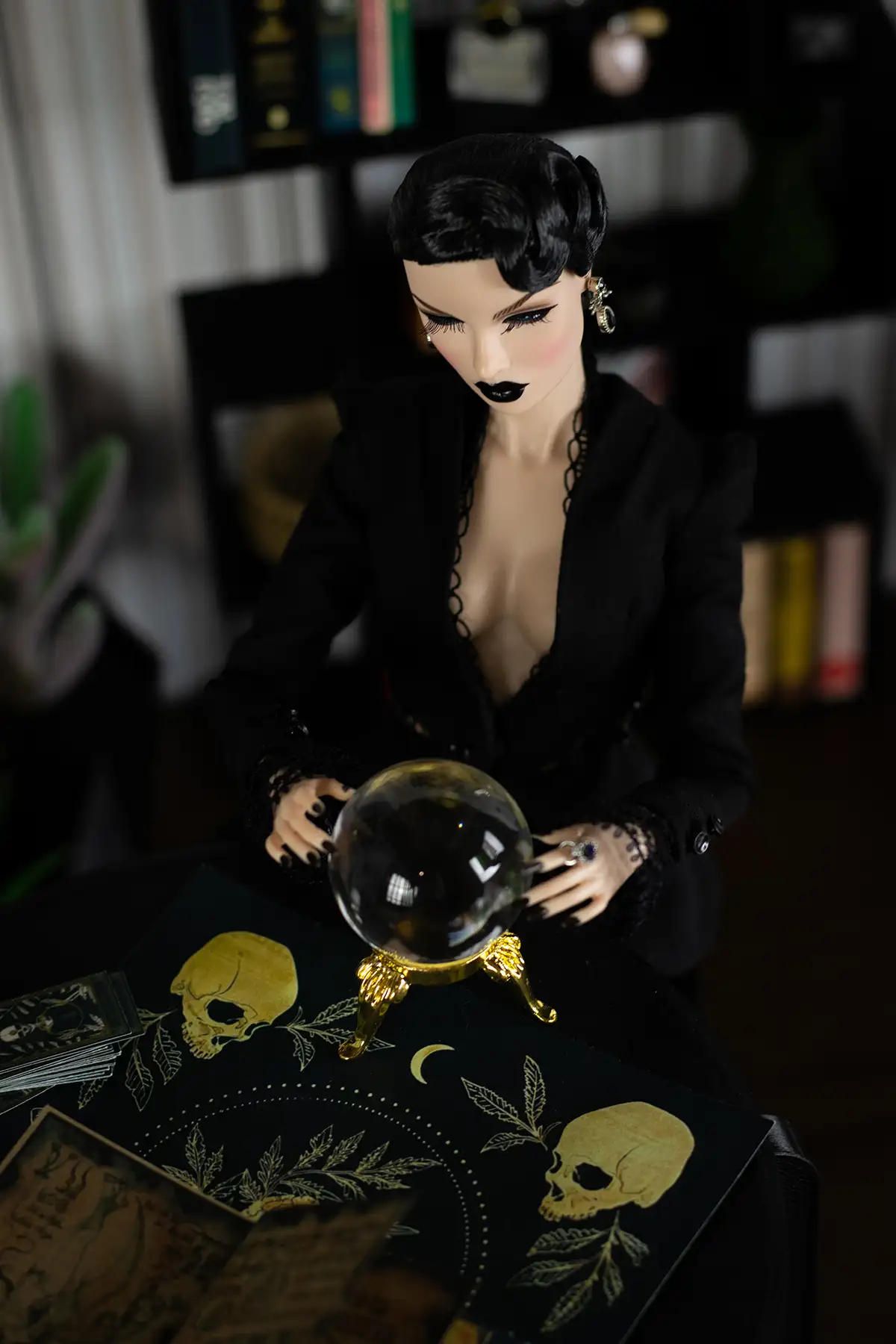 Eugenia Perrin-Frost doll reading a crystal ball