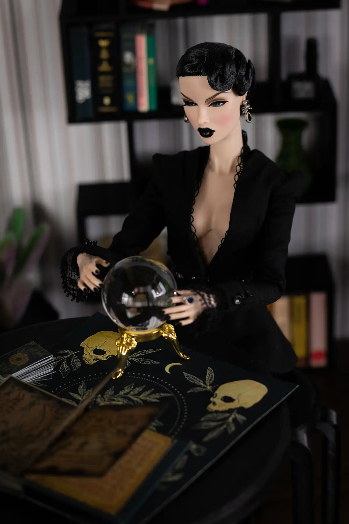 Witch Obsidian gazing into her crystal ball